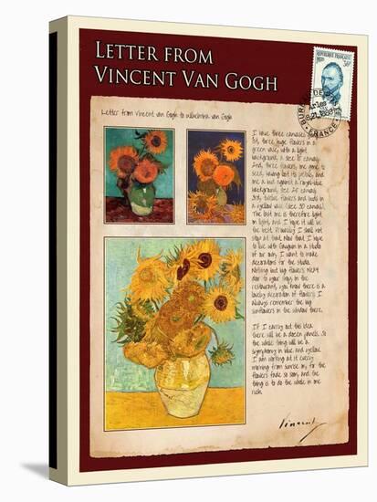 Letter from Vincent: Sunflowers in a Vase-Vincent van Gogh-Premier Image Canvas