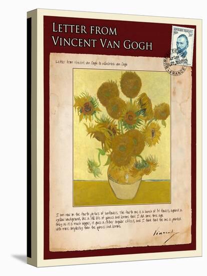 Letter from Vincent: Vase with Fourteen Sunflowers-Vincent van Gogh-Premier Image Canvas