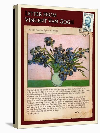 Letter from Vincent: Vase with Irises-Vincent van Gogh-Premier Image Canvas