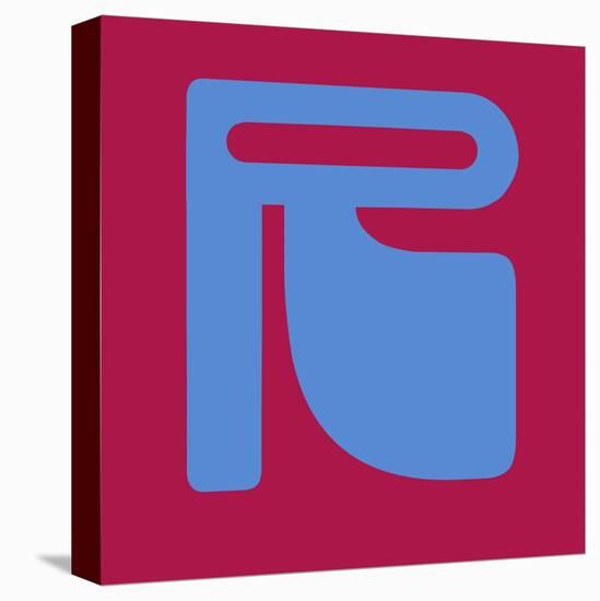Letter R Blue-NaxArt-Stretched Canvas