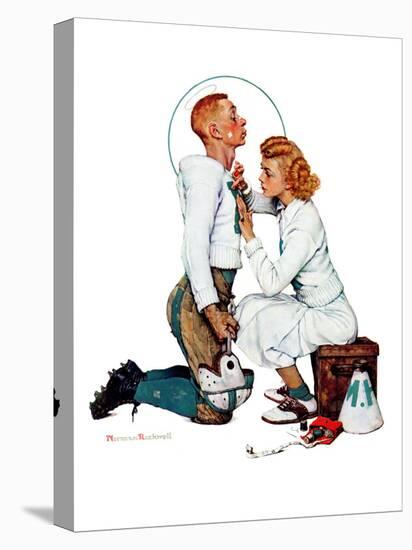 "Letter Sweater" (boy & girl), November 19,1938-Norman Rockwell-Premier Image Canvas