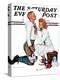 "Letter Sweater" (boy & girl) Saturday Evening Post Cover, November 19,1938-Norman Rockwell-Premier Image Canvas