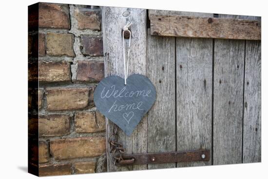 Lettered Slate Heart, Old Door, 'Welcome Home'-Andrea Haase-Premier Image Canvas