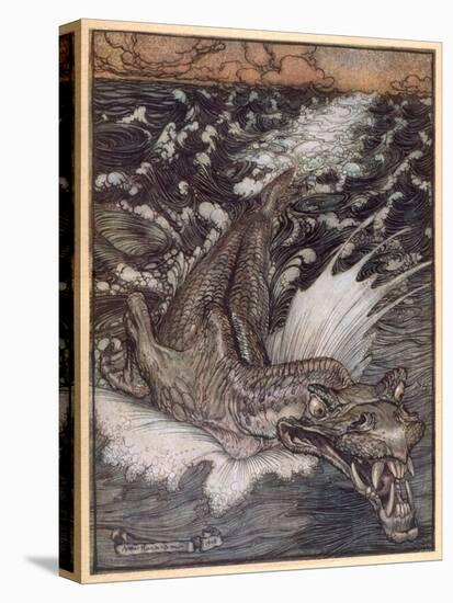 Leviathan-Arthur Rackham-Stretched Canvas