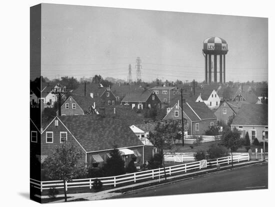 Levittown Water Tank Looming over Middle Class Homes in New Housing Development-Joe Scherschel-Premier Image Canvas