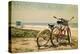 Lewes, Delaware - Bicycles and Beach Scene-Lantern Press-Stretched Canvas