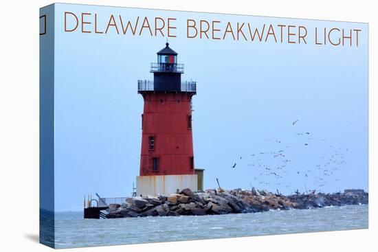 Lewes, Delaware - Cape Henlopen Lighthouse Day-Lantern Press-Stretched Canvas