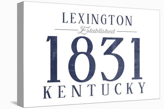 Lexington, Kentucky - Established Date (Blue)-Lantern Press-Stretched Canvas