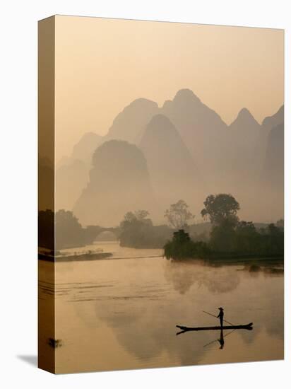 Li River and Limestone Mountains and River,Yangshou, Guangxi Province, China-Steve Vidler-Premier Image Canvas