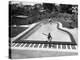 Liberace at the 'Piano' Shaped Pool in His Home-Loomis Dean-Premier Image Canvas