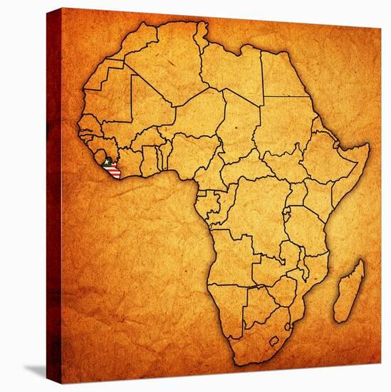 Liberia on Actual Map of Africa-michal812-Stretched Canvas