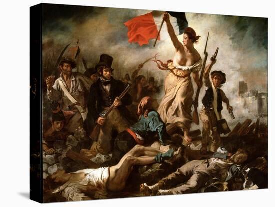 Liberty Leading the People (Oil on Canvas, 1830)-Ferdinand Victor Eugene Delacroix-Premier Image Canvas