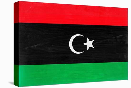 Libya Flag Design with Wood Patterning - Flags of the World Series-Philippe Hugonnard-Stretched Canvas