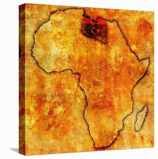 Libya on Actual Map of Africa-michal812-Stretched Canvas