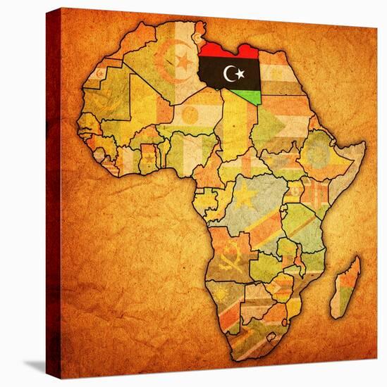Libya on Actual Map of Africa-michal812-Stretched Canvas