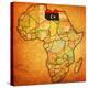 Libya on Actual Map of Africa-michal812-Stretched Canvas