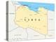 Libya Political Map-Peter Hermes Furian-Stretched Canvas