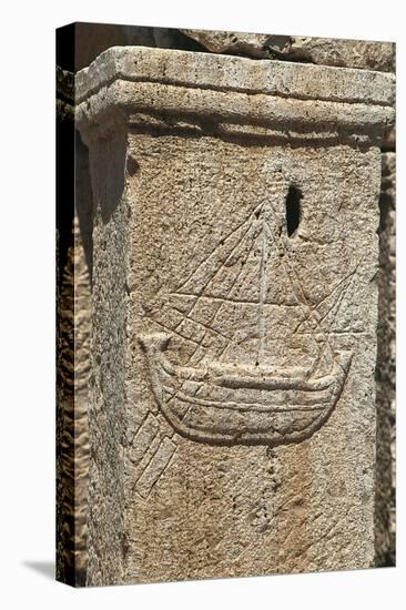 Libya, Tripolitania, Leptis Magna, Stele with Relief of Egyptian Ship-null-Premier Image Canvas