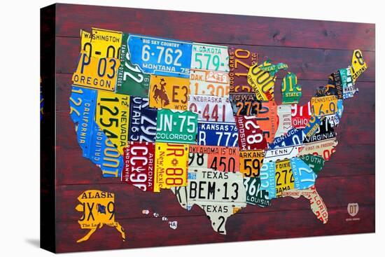 License Plate Map USA Large-Design Turnpike-Premier Image Canvas