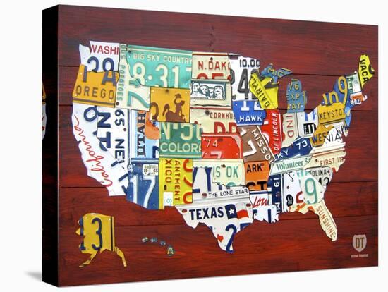 License Plate Map USA-Design Turnpike-Premier Image Canvas