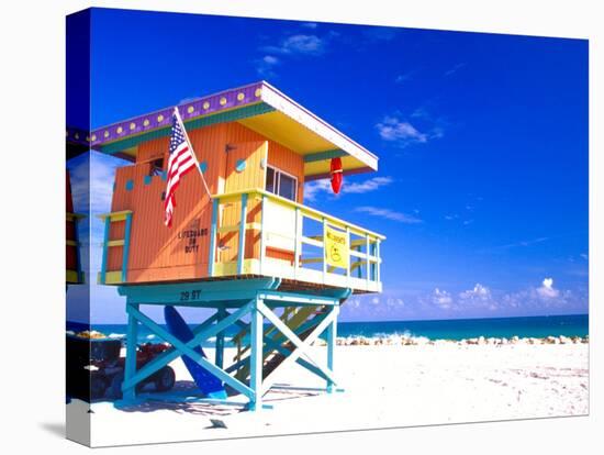 Life Guard Station, South Beach, Miami, Florida, USA-Terry Eggers-Premier Image Canvas