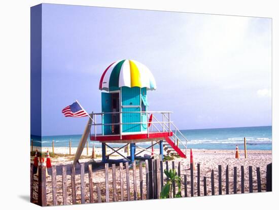 Life Guard Station, South Beach, Miami, Florida, USA-Terry Eggers-Premier Image Canvas