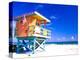 Life Guard Station, South Beach, Miami, Florida, USA-Terry Eggers-Premier Image Canvas