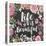 Life Is Beautiful Floral-Alicia Vidal-Stretched Canvas