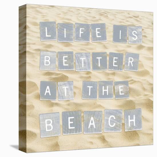 Life Is Better At The Beach (Sand)-Sparx Studio-Stretched Canvas