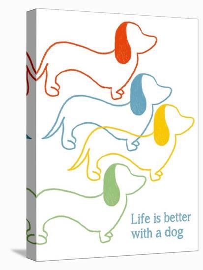 Life is Better With A Dog-Anna Quach-Stretched Canvas