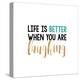 Life Is Better…-Bella Dos Santos-Stretched Canvas