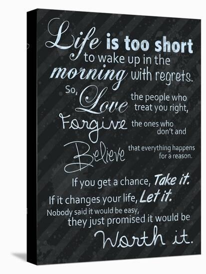 Life Is Short Blue-Lauren Gibbons-Stretched Canvas
