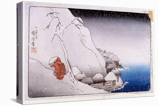 Life of Nichiren, 1835. under the Snow in Tsukahara in Sado. Prints by Utagawa Kuniyoshi. (1797-186-Utagawa Kuniyoshi-Premier Image Canvas