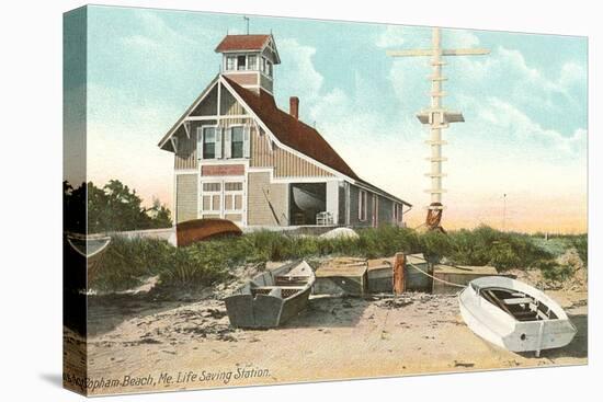 Life Saving Station, Popham Beach, Maine-null-Stretched Canvas