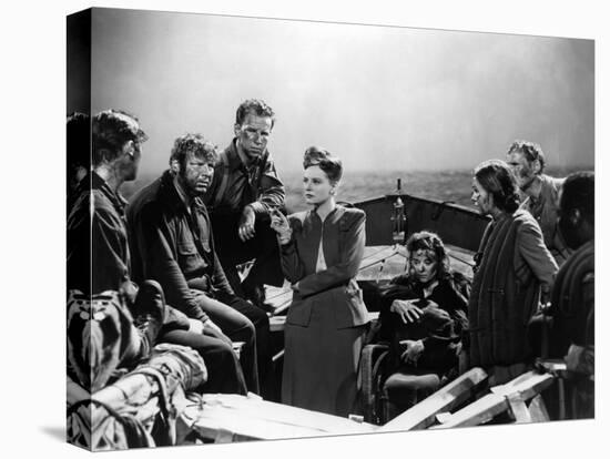 Lifeboat by Alfred Hitchcock with Walter Slezak, Hume Cronyn, Tallulah Bankhead, Heather angel and -null-Stretched Canvas