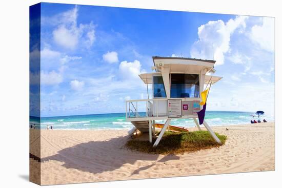 Lifeguard Hut on the Beach, Fort Lauderdale, Florida, USA-null-Stretched Canvas