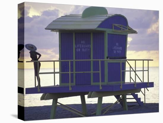 Lifeguard Station at Dusk, South Beach, Miami, Florida, USA-Robin Hill-Premier Image Canvas