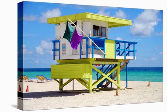 Lifeguard Station Miami Beach-null-Stretched Canvas