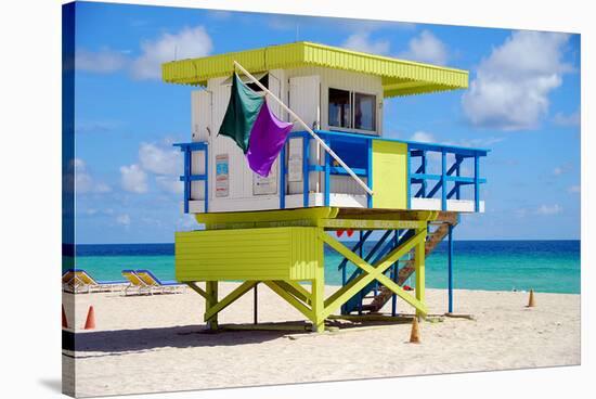 Lifeguard Station Miami Beach-null-Stretched Canvas