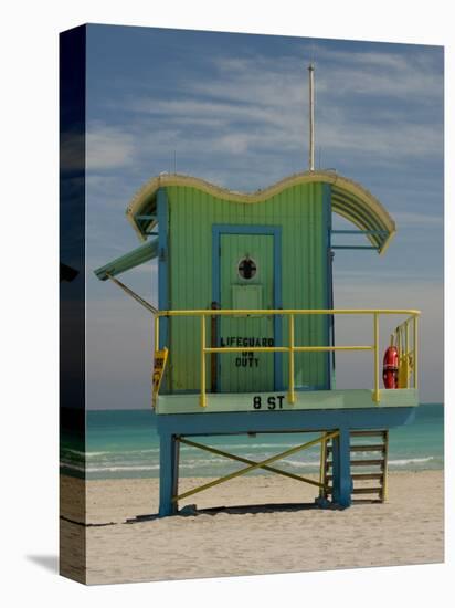 Lifeguard Station on 8th Street, South Beach, Miami, Florida, USA-Nancy & Steve Ross-Premier Image Canvas