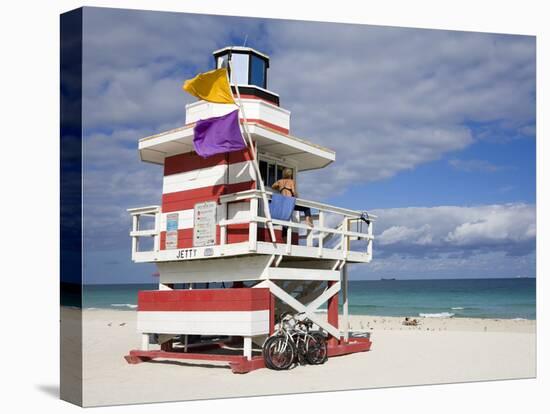 Lifeguard Tower on South Beach, City of Miami Beach, Florida, USA, North America-Richard Cummins-Premier Image Canvas