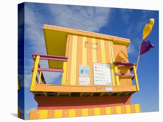 Lifeguard Tower on South Beach, City of Miami Beach, Florida, USA, North America-Richard Cummins-Premier Image Canvas