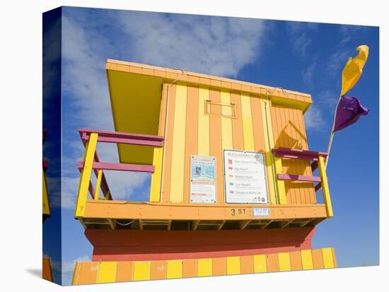 Lifeguard Tower on South Beach, City of Miami Beach, Florida, USA, North America-Richard Cummins-Premier Image Canvas