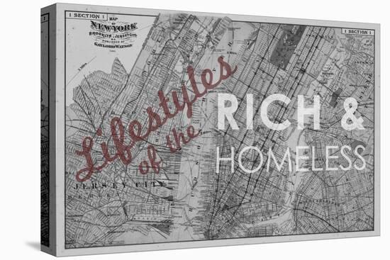 Lifestyles of the Rich & Homeless - 1891, New York, Brooklyn, & Jersey City Map-null-Premier Image Canvas