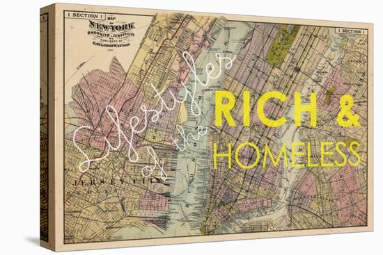 Lifestyles of the Rich & Homeless - 1891, New York, Brooklyn, & Jersey City Map-null-Premier Image Canvas