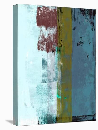 Light Blue and Olive Abstract Composition I-Alma Levine-Stretched Canvas