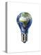 Light Bulb with Planet Earth Inside Glass, Africa and Europe View-null-Stretched Canvas