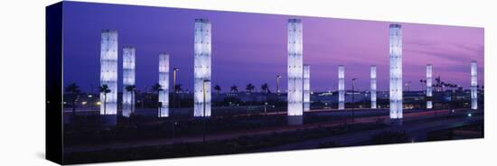 Light Sculptures Lit Up at Night, Lax Airport, Los Angeles, California, USA-null-Premier Image Canvas