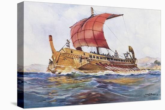 Light Ship from Classical Greek Era, Watercolour by Albert Sebille (1874-1953)-null-Premier Image Canvas