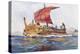 Light Ship from Classical Greek Era, Watercolour by Albert Sebille (1874-1953)-null-Premier Image Canvas